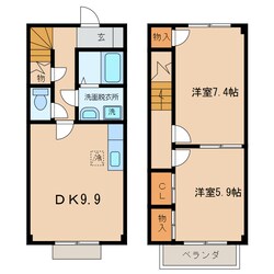 幸田駅 徒歩13分 1-2階の物件間取画像